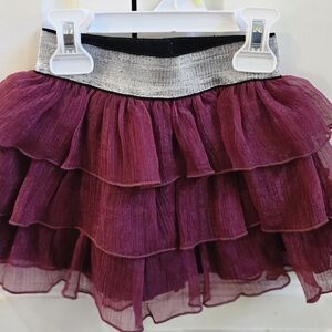 Elegant Burgundy Layered Skort